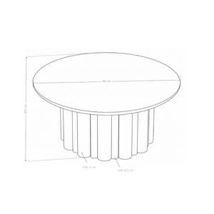 Table basse ronde Column, pierre naturelle 90x90 cm