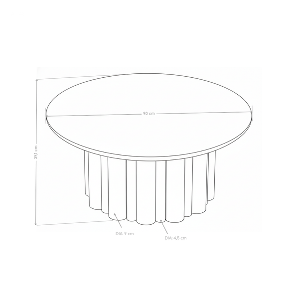 Table basse ronde Column, pierre naturelle 90x90 cm