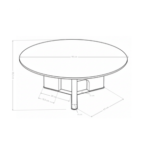 Table basse Grace, marbre naturel 90x90 cm