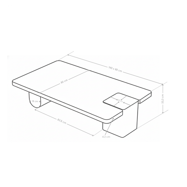 Table basse Unity, marbre naturel 140x80 cm