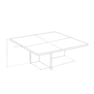 Table basse carrée Horizon, marbre naturel 100x100 cm