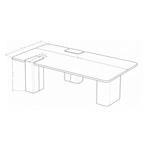 Table basse CALM, pierre naturelle 130x70 cm