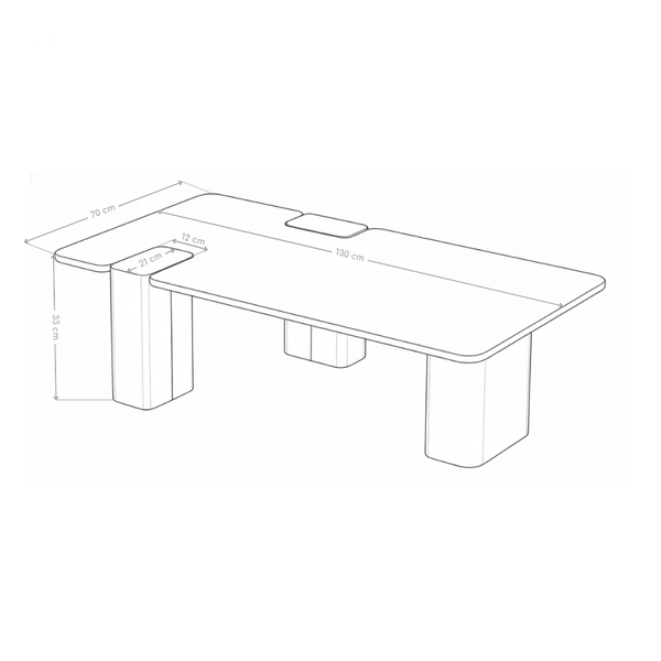 Table basse CALM, pierre naturelle 130x70 cm