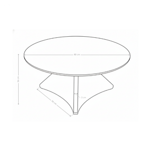 Table basse Rome, ronde en pierre naturelle 80x80