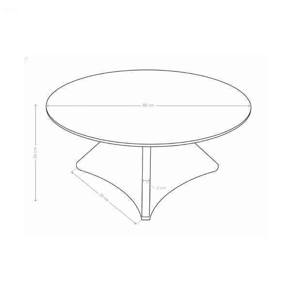 Table basse Rome, ronde en pierre naturelle 80x80