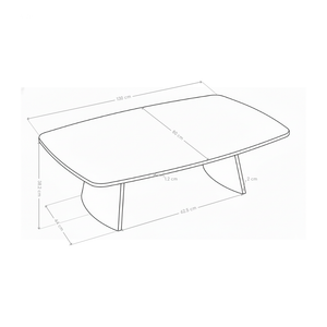 Table basse Munich, marbre naturel 130x80 cm