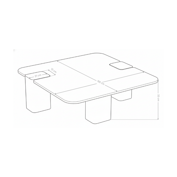 Table basse Stockholm, marbre naturel 100x100 cm