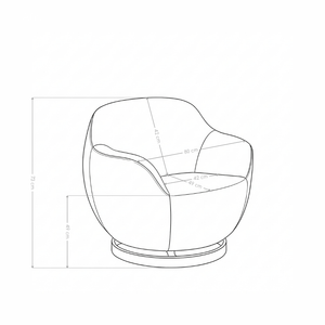 Fauteuil relax pivotant A65, piètement en métal