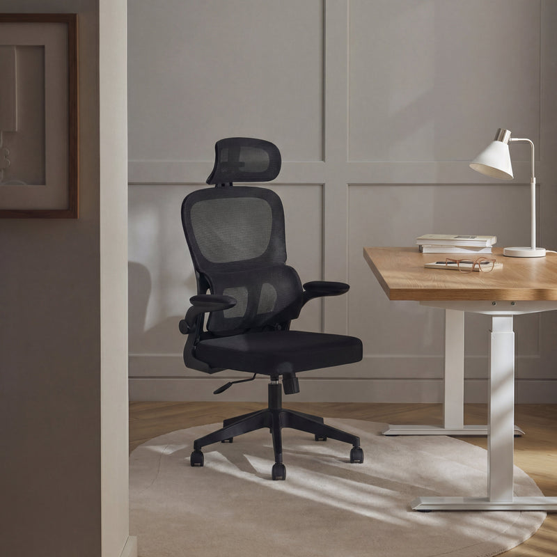 Fauteuil de bureau 889, ergonomique et réglable, Noir
