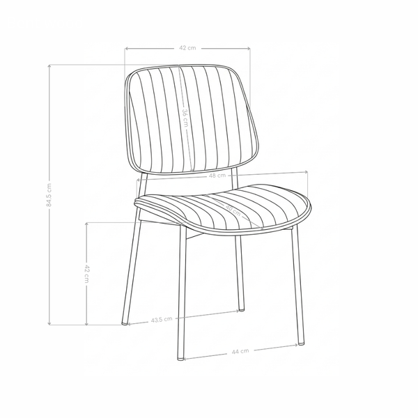 Chaise de salle à manger BENT WOOD, simili cuir capitonné
