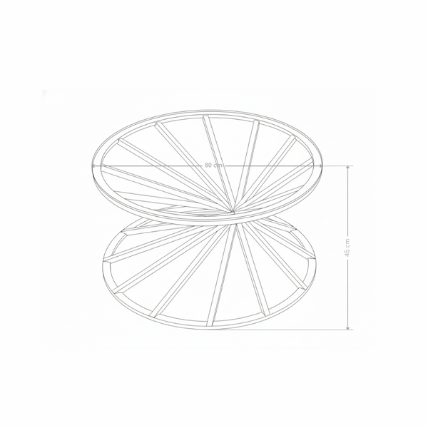 Table basse FLOW, ronde 80 cm en verre trempé