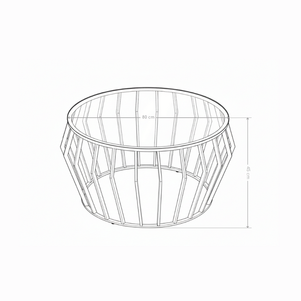 Table basse FORM, ronde 80x45 cm verre trempé
