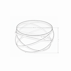 Table basse ORBIT, 80x45 cm en verre trempé