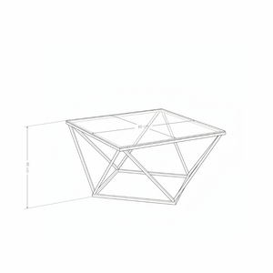 Table basse carrée Nimbus, verre trempé 80 cm