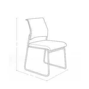 Chaise de conférence D65, dossier résille et piètement luge