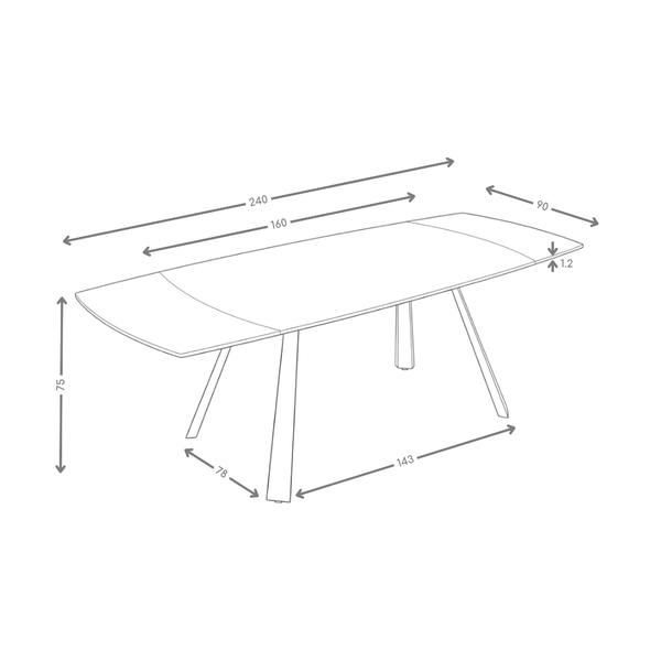 Table à manger Light, extensible en céramique