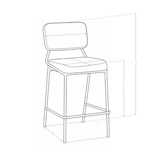 Tabouret de bar DR2511, velours côtelé style loft