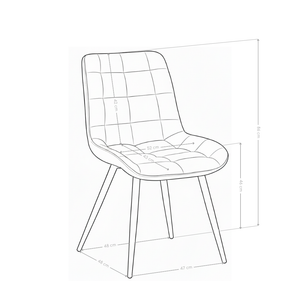 Chaise de salle à manger DR2516, velours et acier