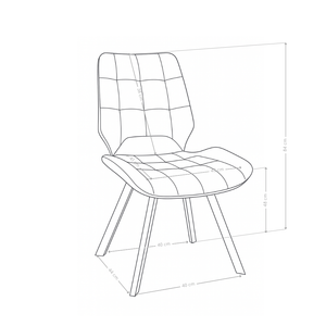 Chaise de salle à manger Linea, rembourrée pieds en acier