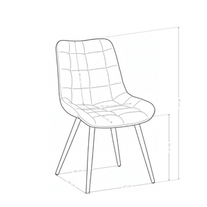 Chaise de salle à manger Avanti, assise rembourrée