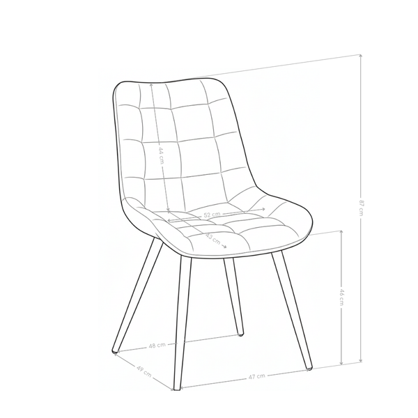 Chaise de salle à manger Avanti, assise rembourrée