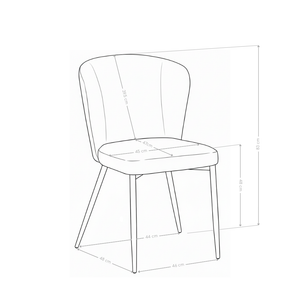 Chaise de salle à manger Solstice, rembourrée et pieds en acier
