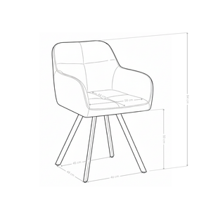 Chaise de salle à manger Aetheria, en velours et acier