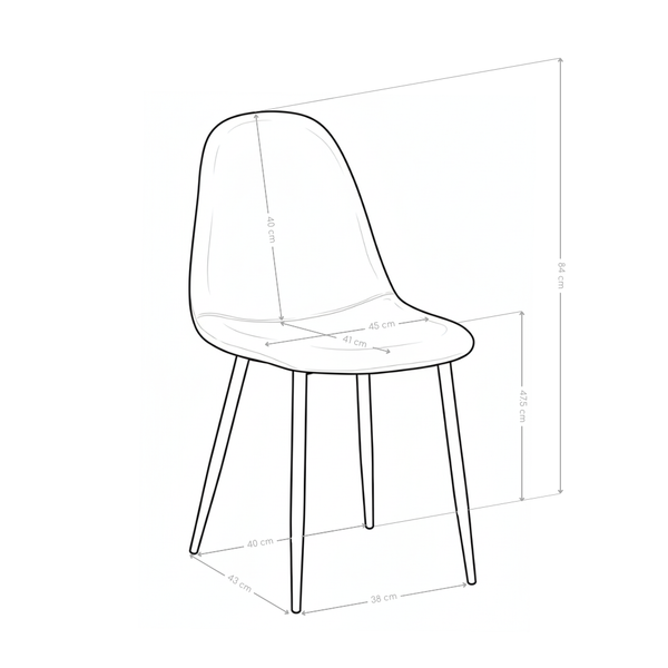 Chaise de salle à manger Velvet DR254, velours et acier