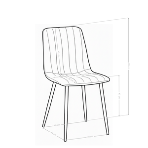 Chaise de salle à manger Seraphis, velours et pieds en acier