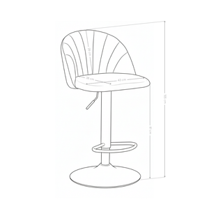Tabouret de bar DR259, pivotant et réglable