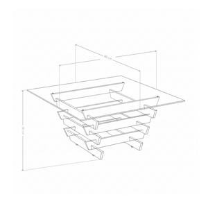 Table basse LUSTER, 80×80 cm en verre trempé