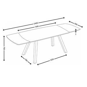 Table à manger Rhythm, extensible en céramique