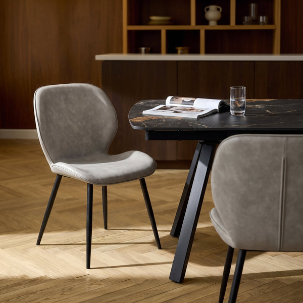 Chaise de salle à manger Lusso 6131, en simili cuir