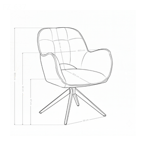 Chaise de salle à manger FZ-637, assise tissu et pieds en métal