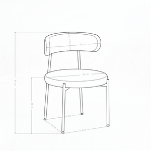 Chaise de salle à manger FZ-638, tissu bouclé et métal
