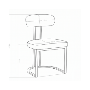 Chaise de salle à manger FZ-639, rembourrée, pieds en métal