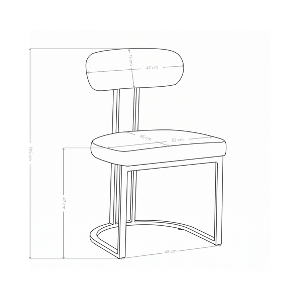 Chaise de salle à manger FZ-639, rembourrée, pieds en métal