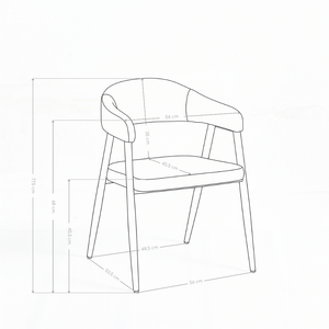 Chaise de salle à manger FZ-640, rembourrée pieds en métal