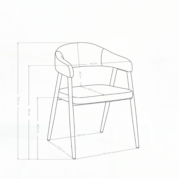 Chaise de salle à manger FZ-640, rembourrée pieds en métal