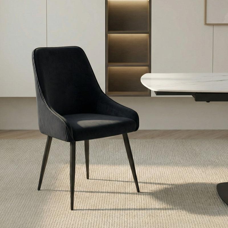 Chaise de salle à manger SDS257, en velours, Noir
