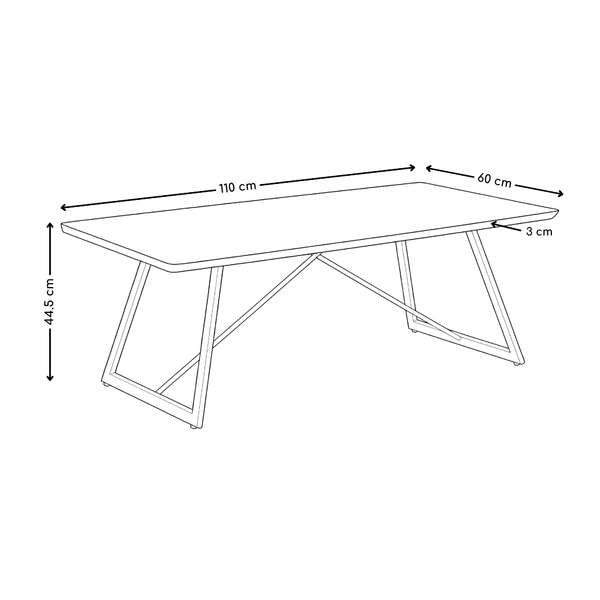 Table basse HT-05, rectangulaire 110x60 cm