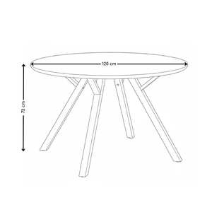 Table à manger HT-09, ronde Ø120 cm