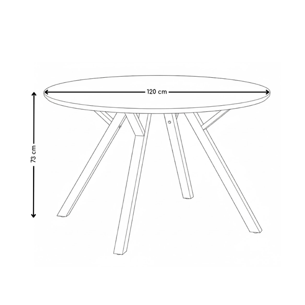 Table à manger HT-09, ronde Ø120 cm