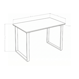 Table à manger HT-13, rectangulaire 120x70 cm