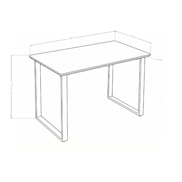 Table à manger HT-13, rectangulaire 120x70 cm