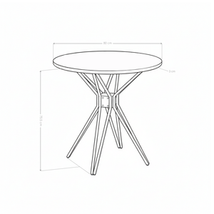 Table à manger HT-14, ronde 80x80 cm