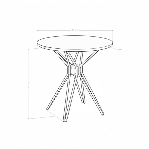 Table à manger HT-14, ronde 80x80 cm