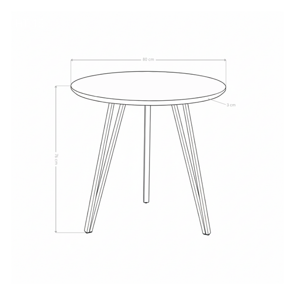 Table à manger ronde HT-15, Ø80cm style loft