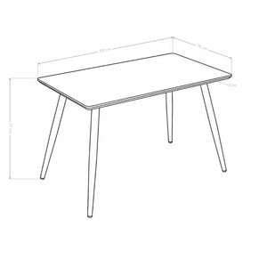 Table à manger HT-16, rectangulaire 120x70 cm