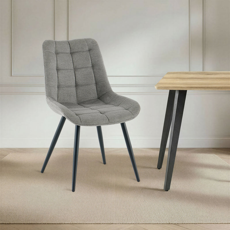 Chaise de salle à manger Avanti, assise rembourrée, Gris clair
